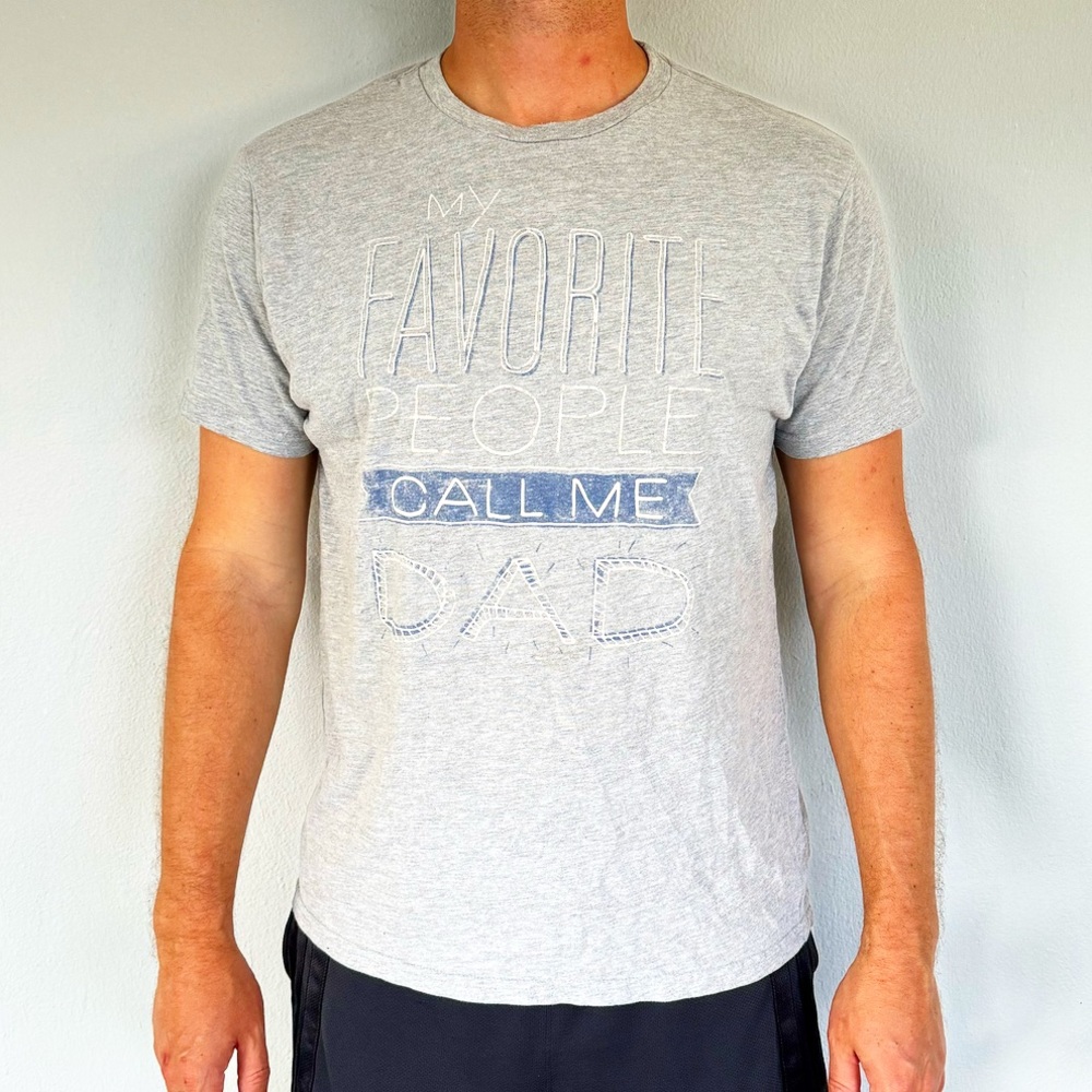Father’s Day men’s gray cotton favorite people call me Dad logo tee size large